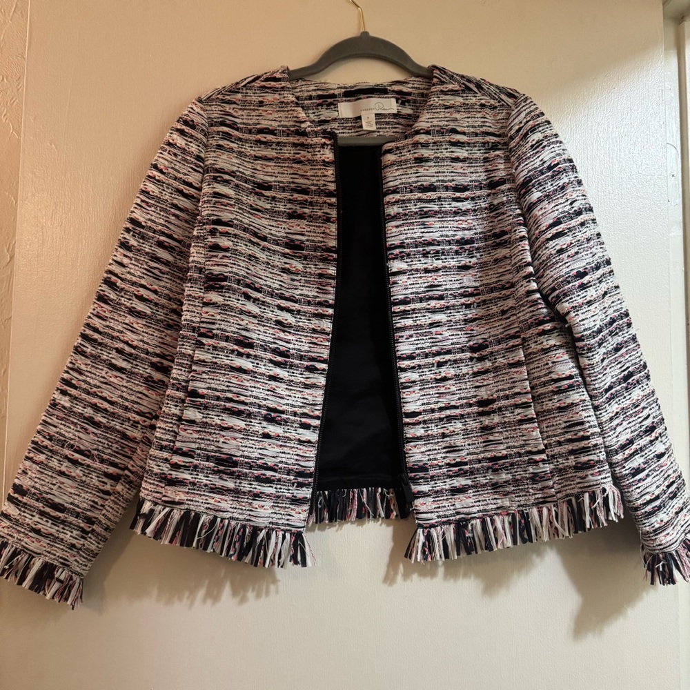 Emerson Rose‎ Nordstrom Women’s Tweed Jacket Blazer w/ Zipper Colorful Size M